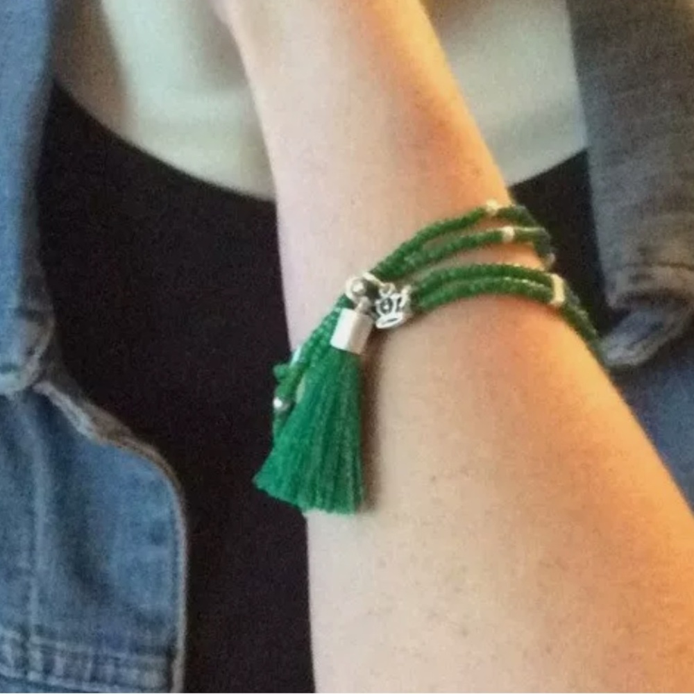 Premier Designs Green Color Play Tassel Bracelet